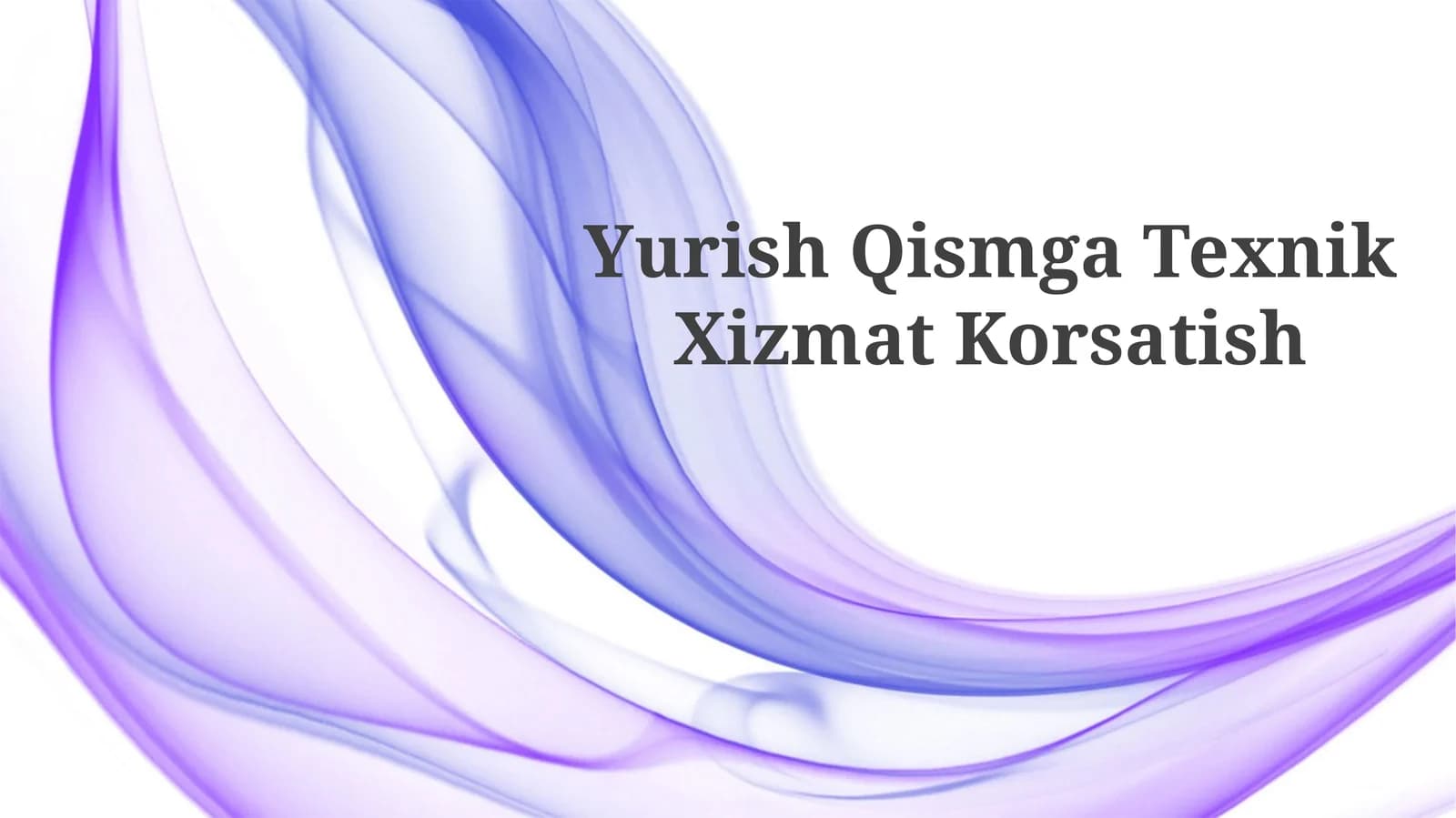 Yurish Qismga TexnikXizmatKorsatish