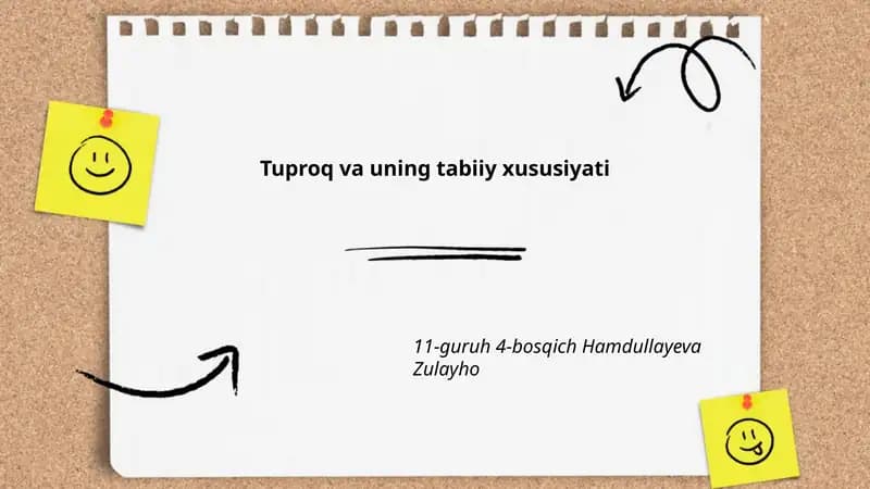 Tuproq va uning tabiiy xususiyati