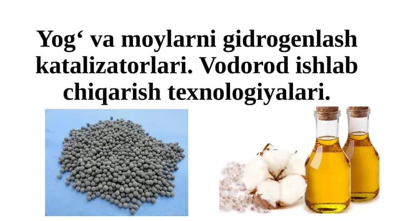 Hydrogenation Catalysts for Vegetable Oils