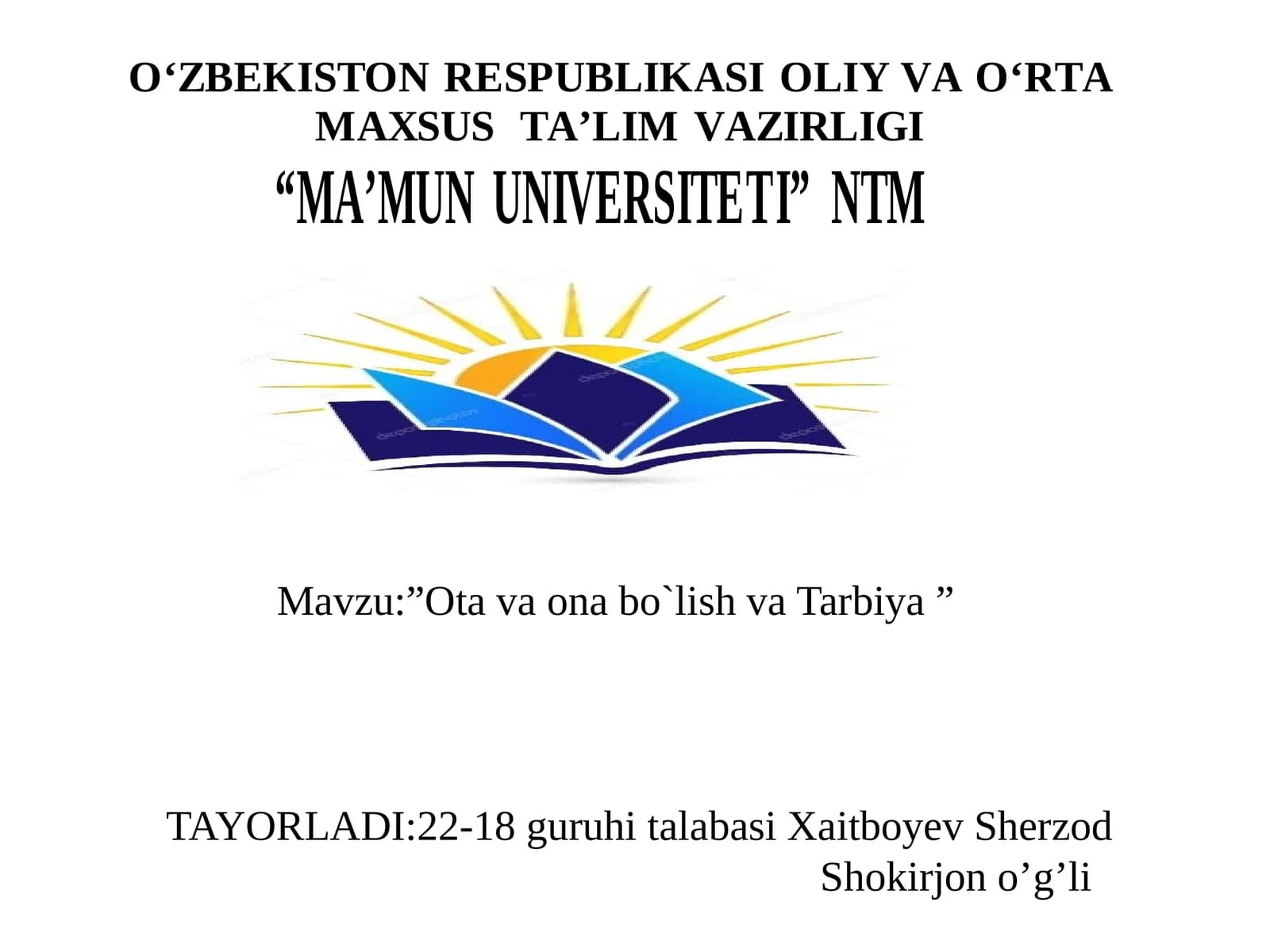 Otavaonabo`lishvaTarbiya