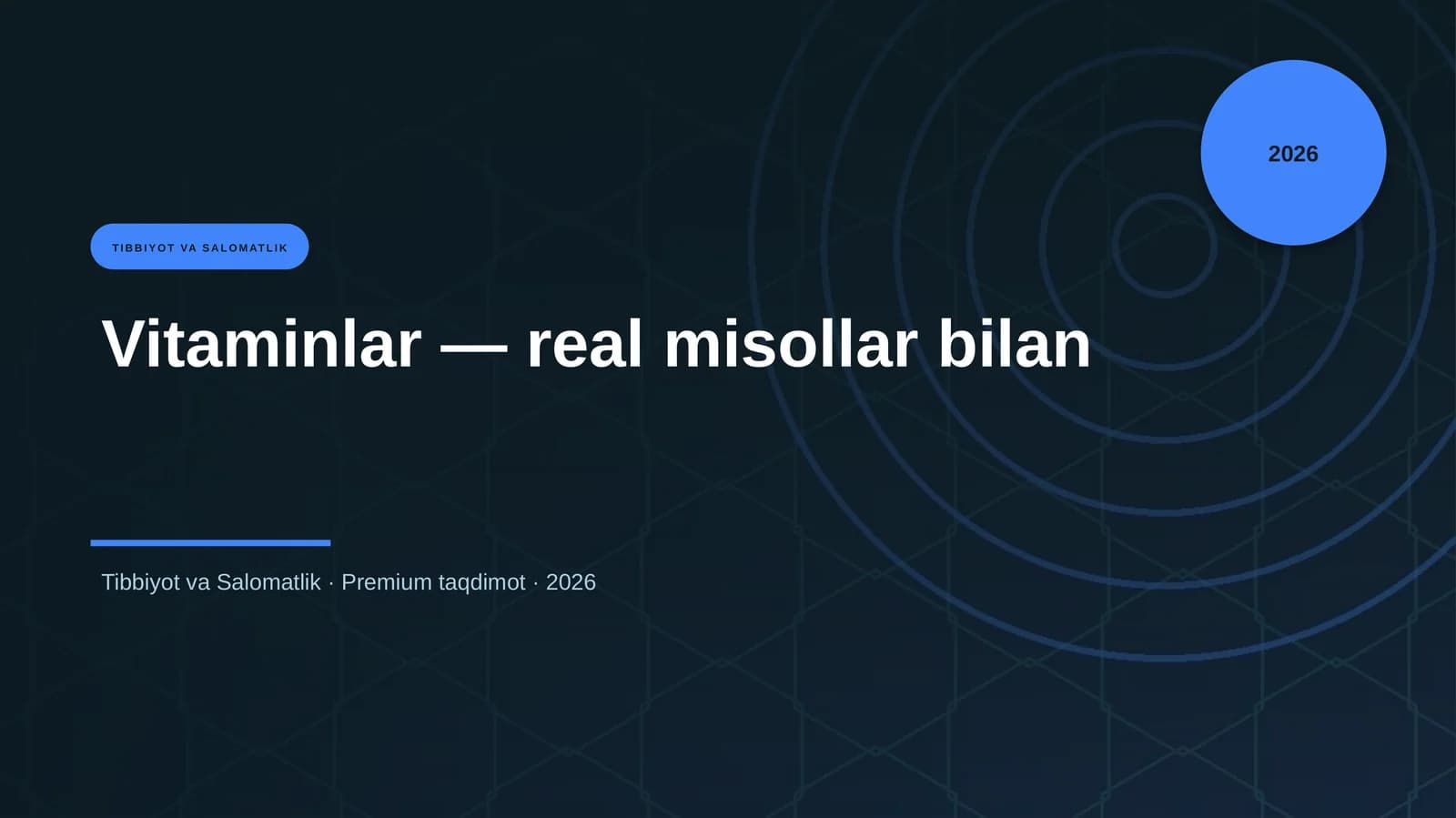 Vitaminlar — real misollar bilan