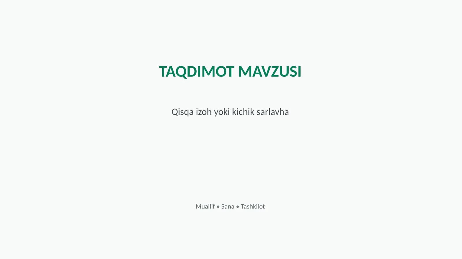 TAQDIMOT MAVZUSI