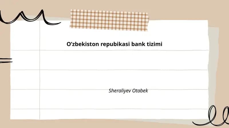 O’zbekiston repubikasi bank tizimi