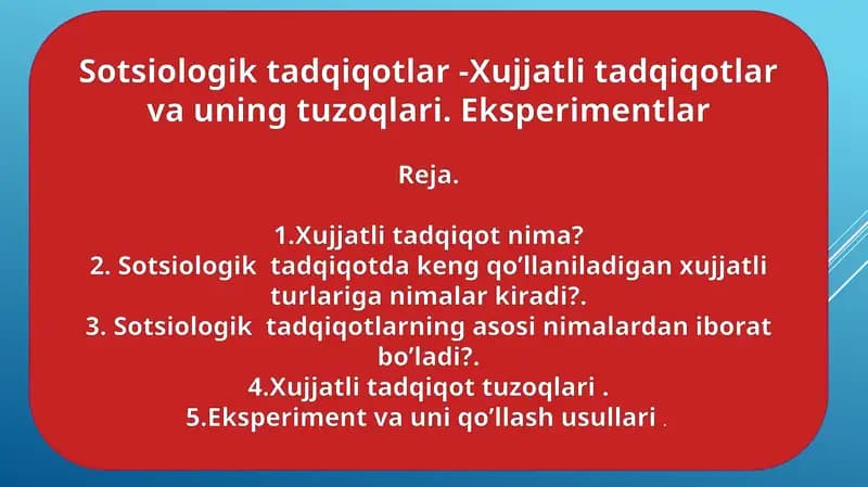 Sotsiologik tadqiqotlar