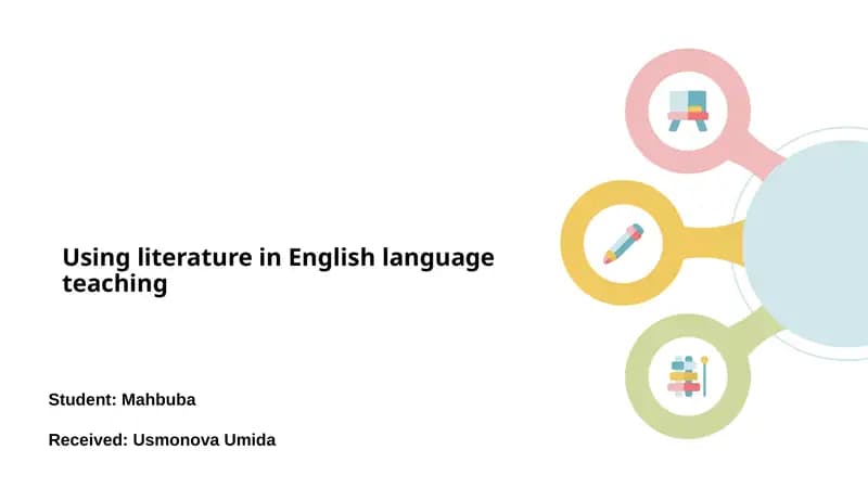 Introduction to using literature in English language teaching