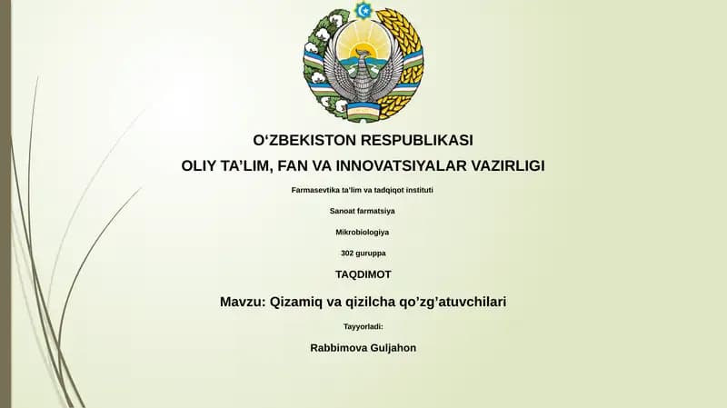 Qizamiq va qizilcha qo’zg’atuvchilari