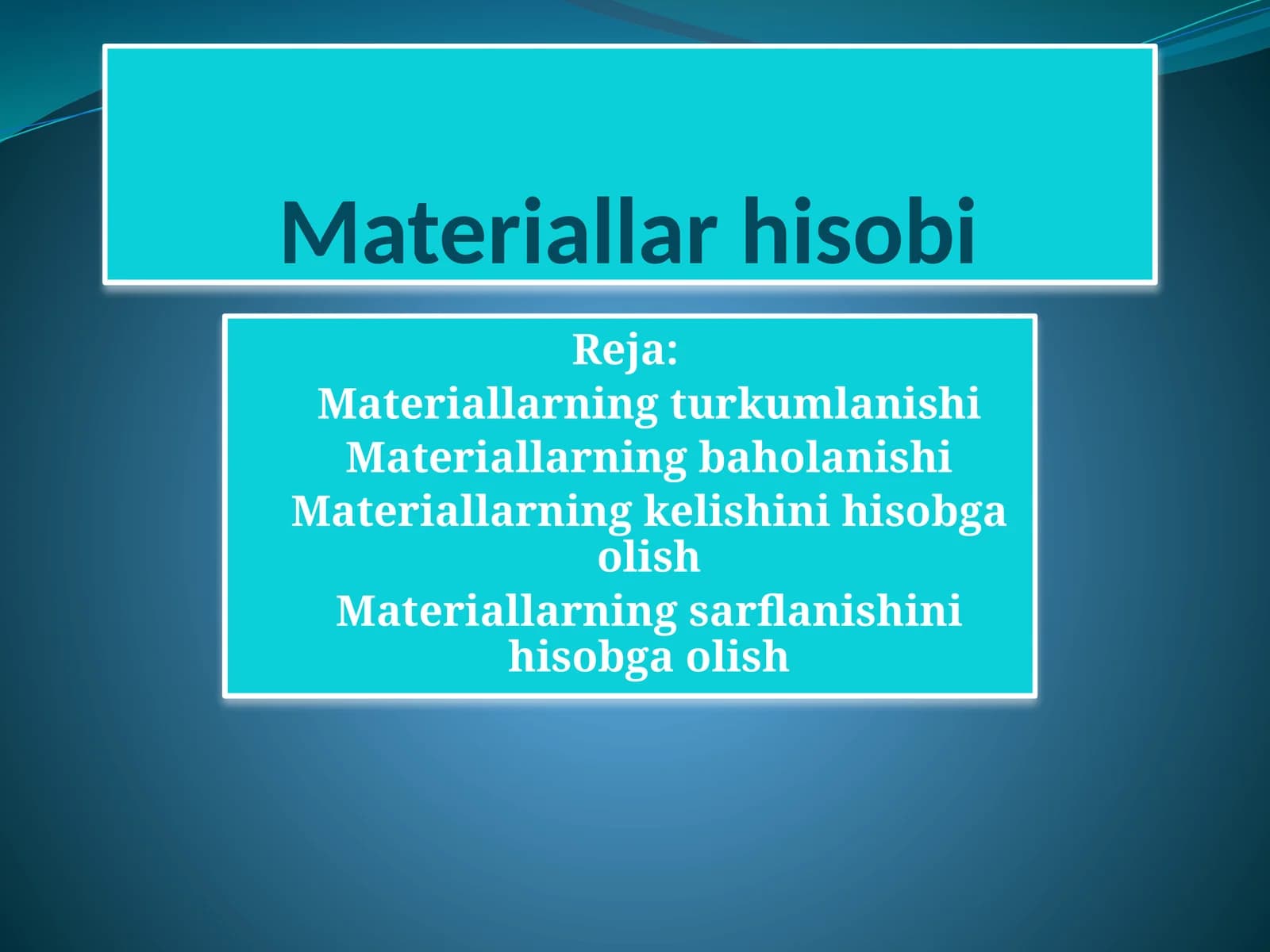 Materiallar hisobi