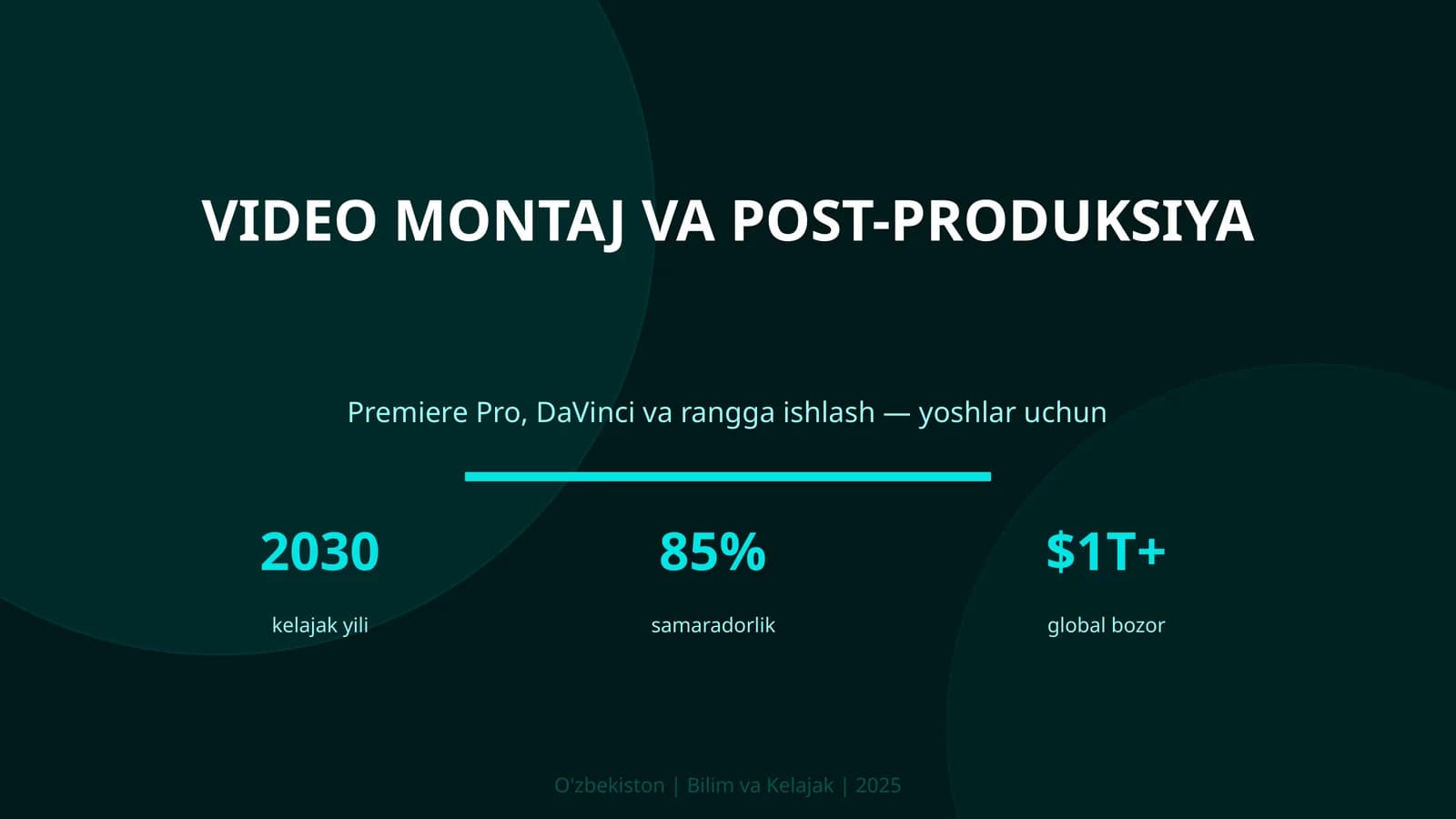 VIDEO MONTAJ VA POST-PRODUKSIYA
