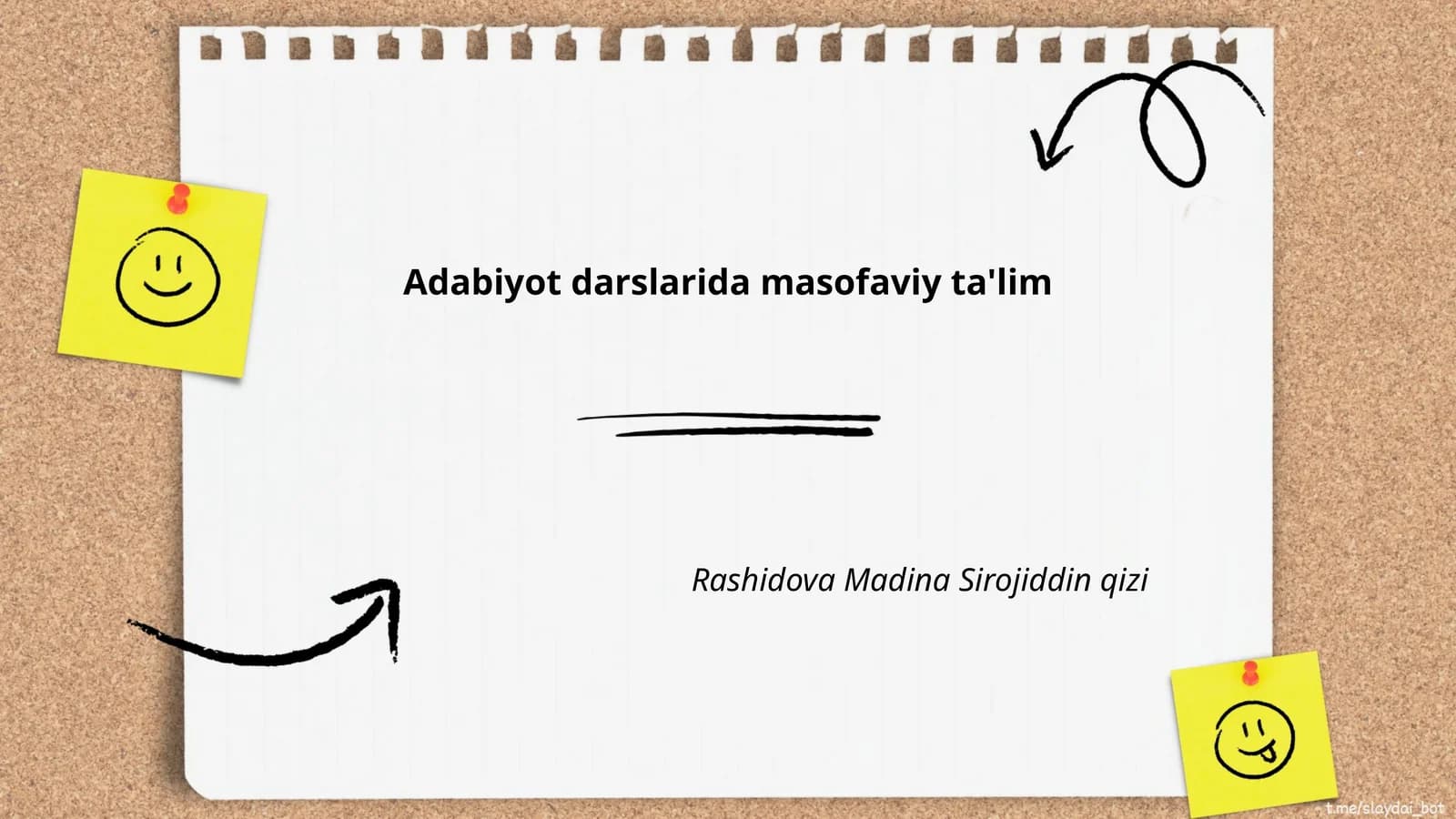 Masofaviy adabiyot darslari