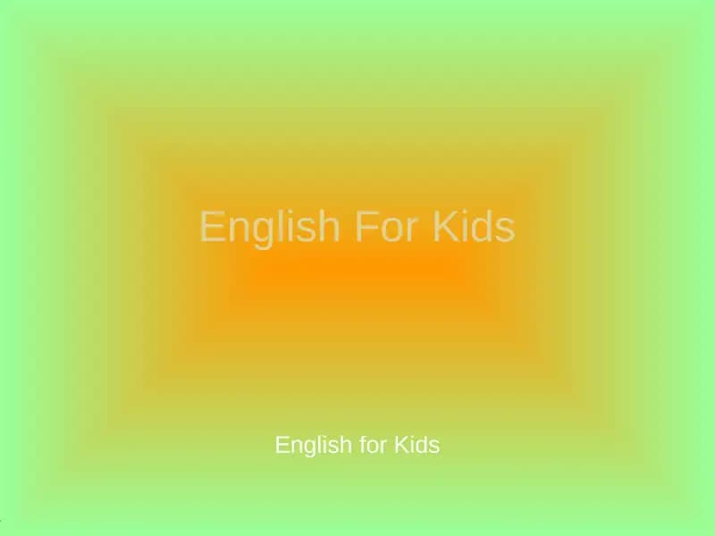 English For Kids