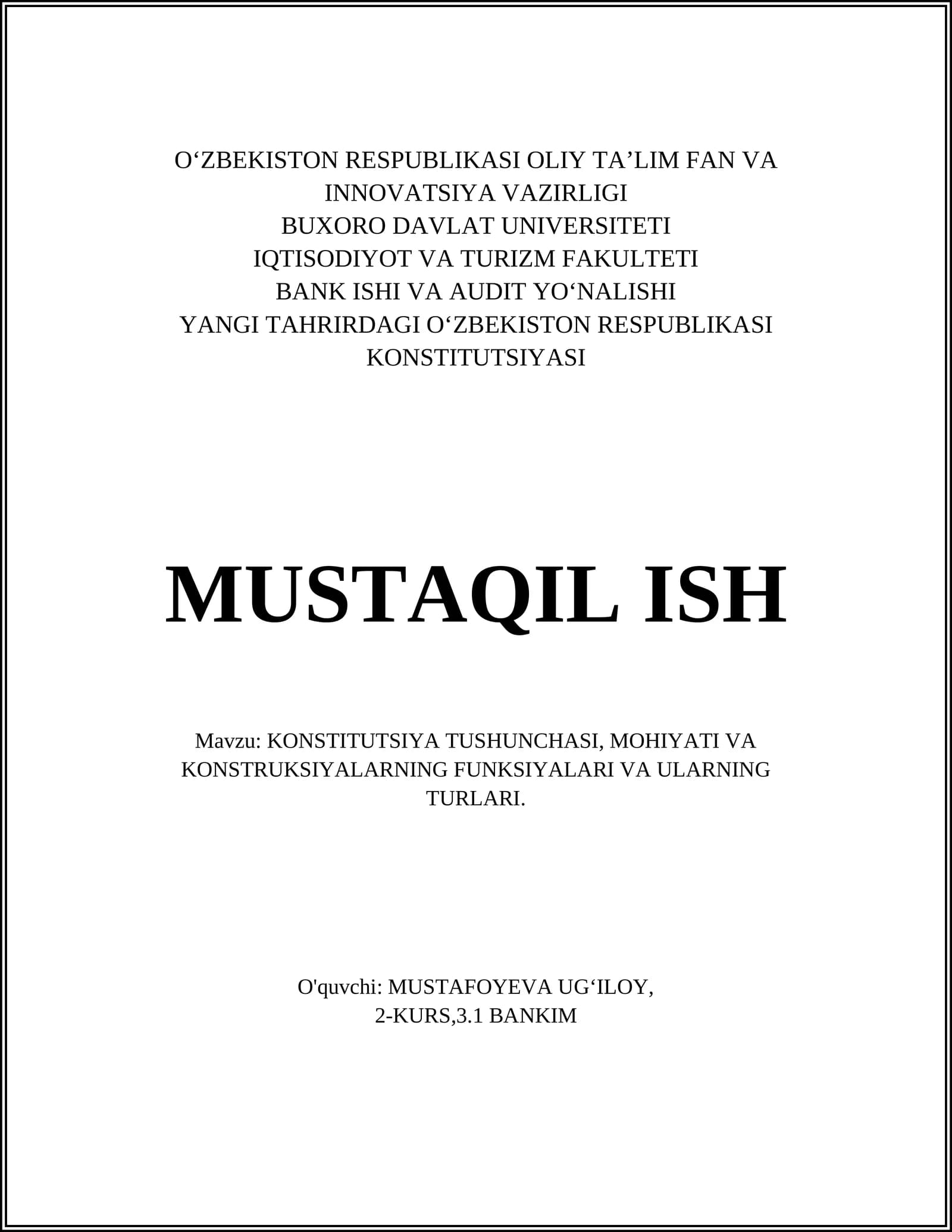 Oʻzbekiston Respublikasi Konstitutsiyasi