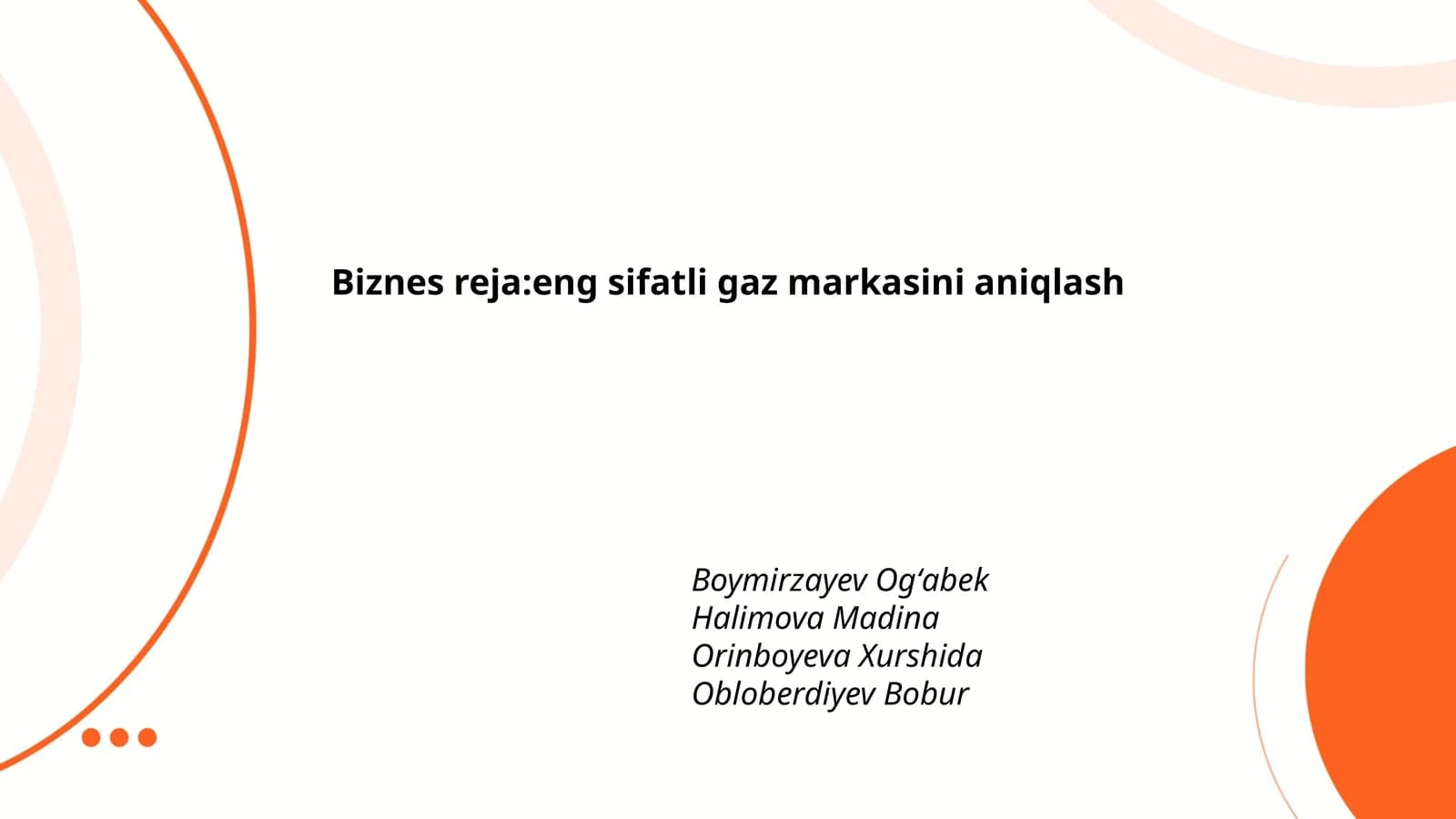 Eng sifatli gaz markasini aniqlash