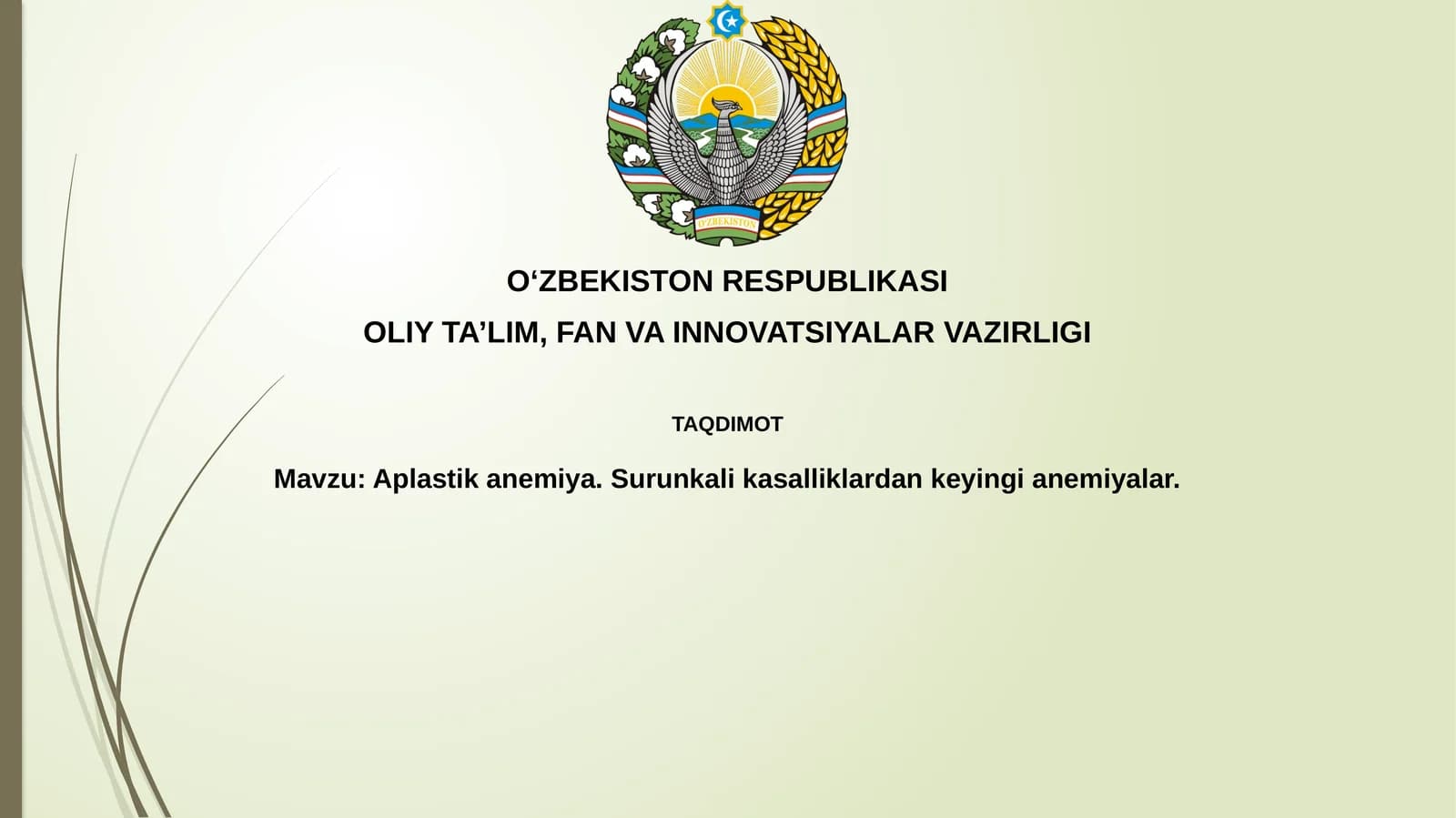 Aplastikanemiya.Surunkalikasalliklardankeyingianemiyalar