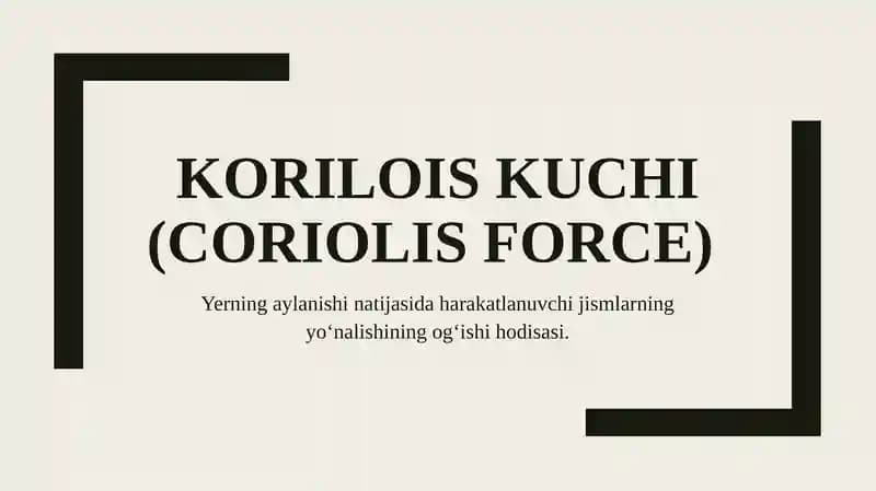 Korilois kuchi (Coriolis force)