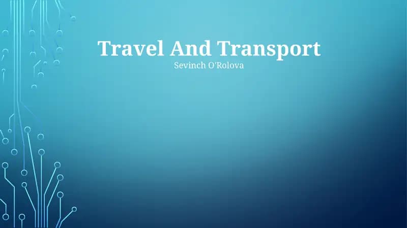 Travel And Transport