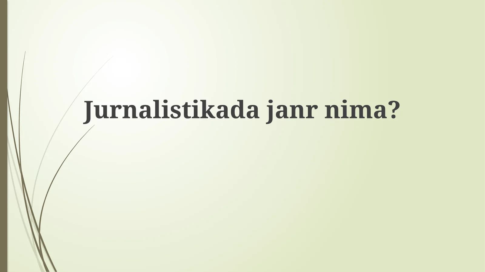 Jurnalistikada janr nima?