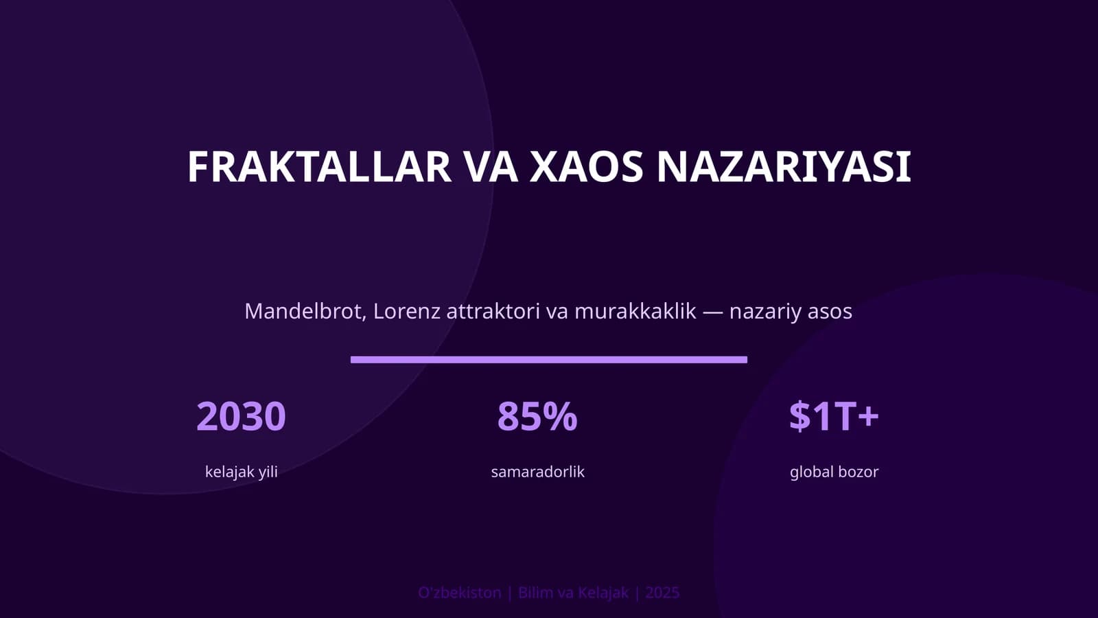 FRAKTALLAR VA XAOS NAZARIYASI