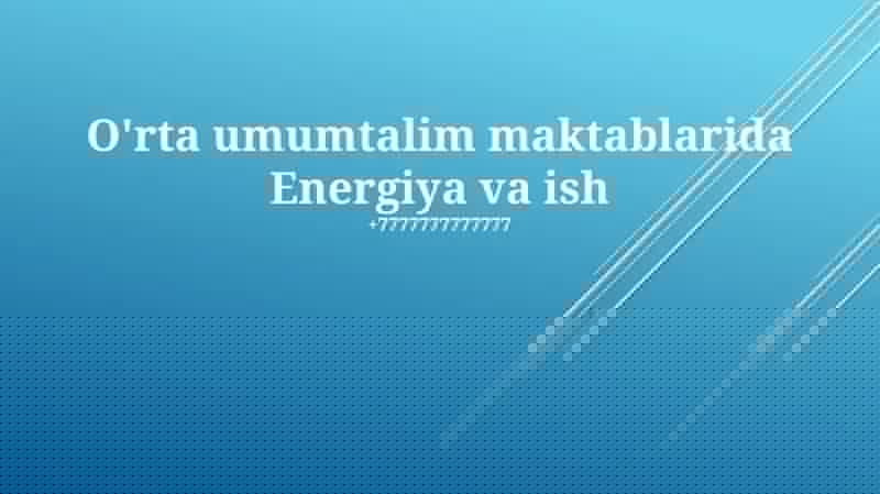 Energiya va ish
