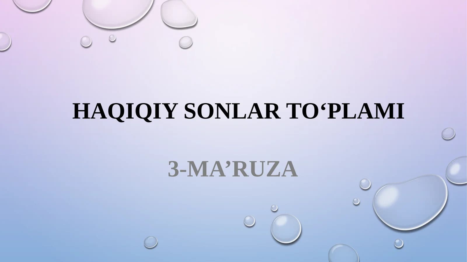haqiqiysonlarto‘plami