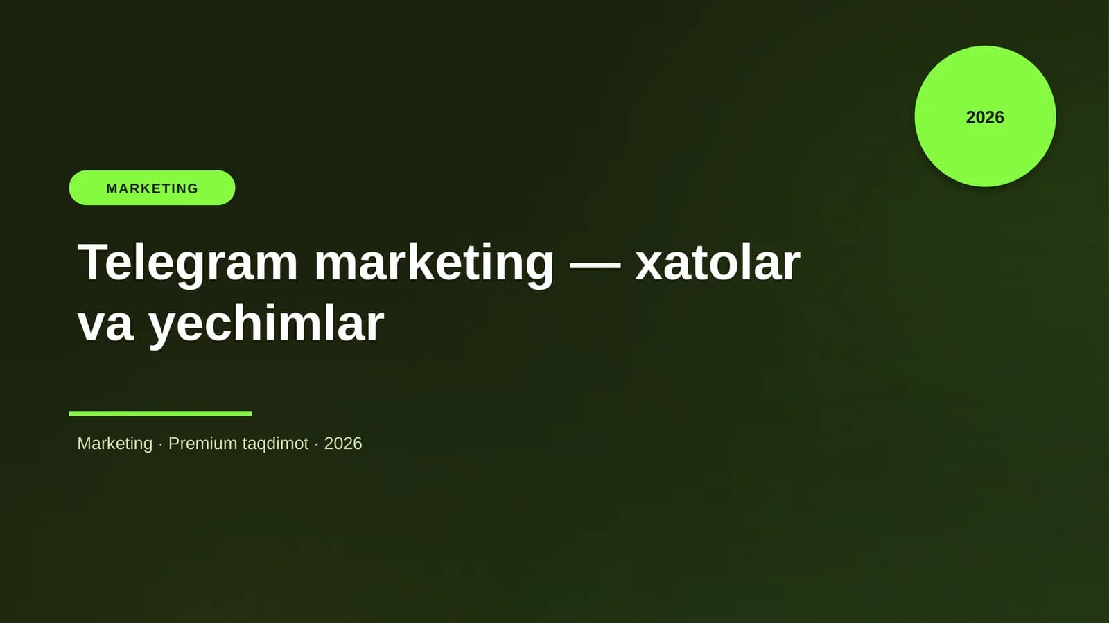 Telegram marketing — xatolar va yechimlar