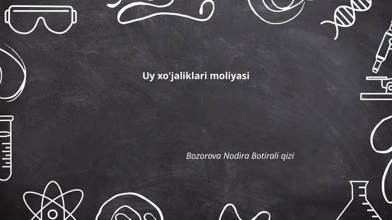 Uy xo'jaliklari moliyasi