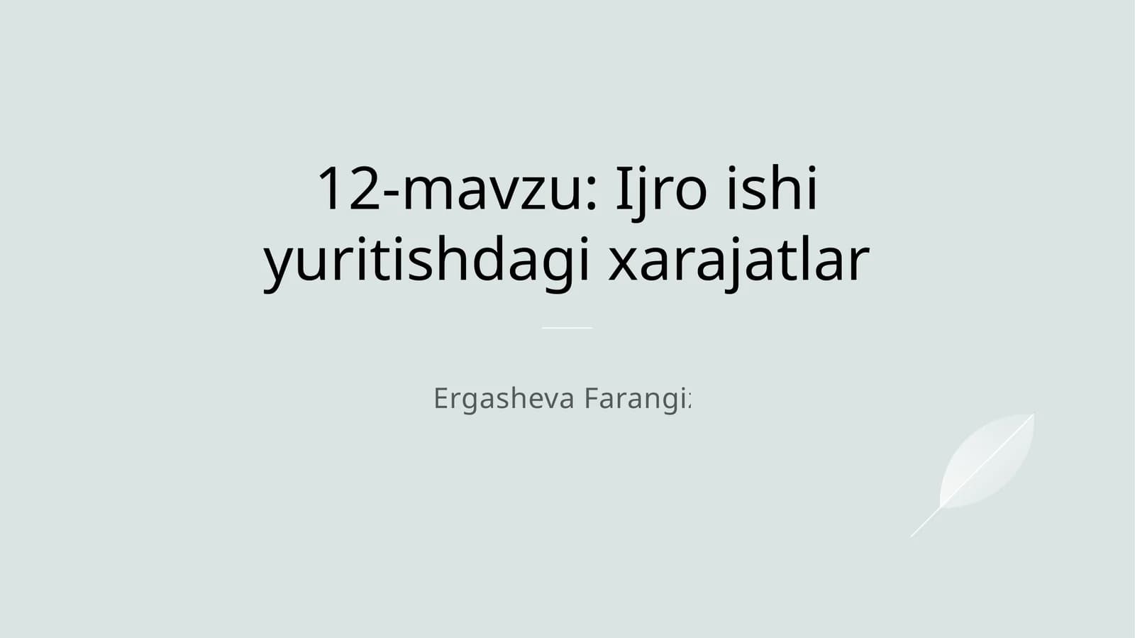 Ijro ishi yuritishdagi xarajatlar