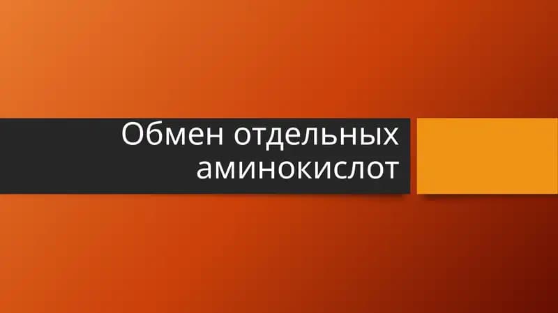 Обмен отдельных аминокислот