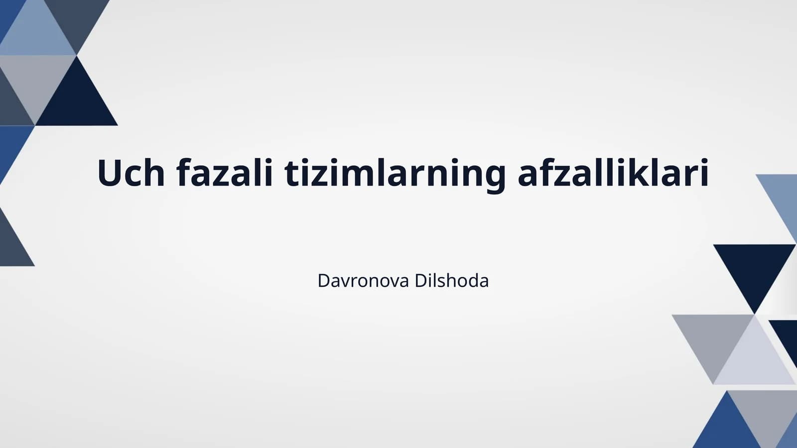 Uch fazali tizimlarning afzalliklari