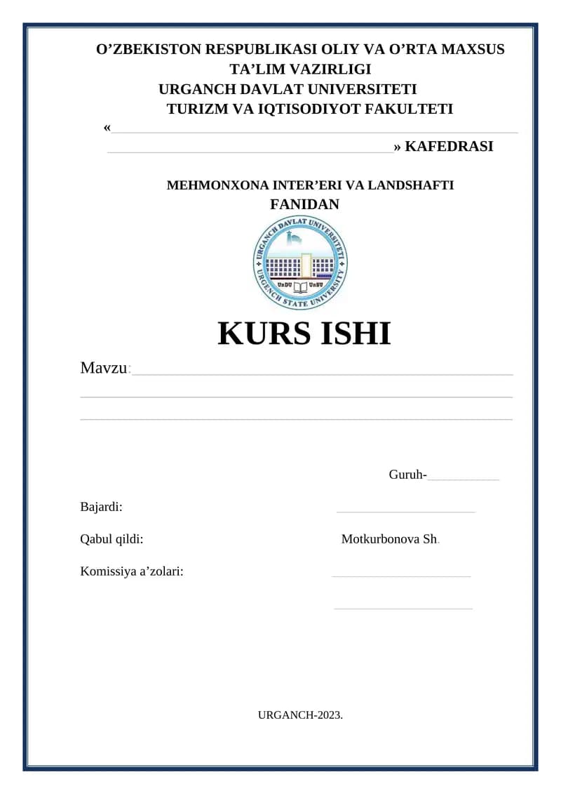 Mehmonxona Inter'er va Landshafti