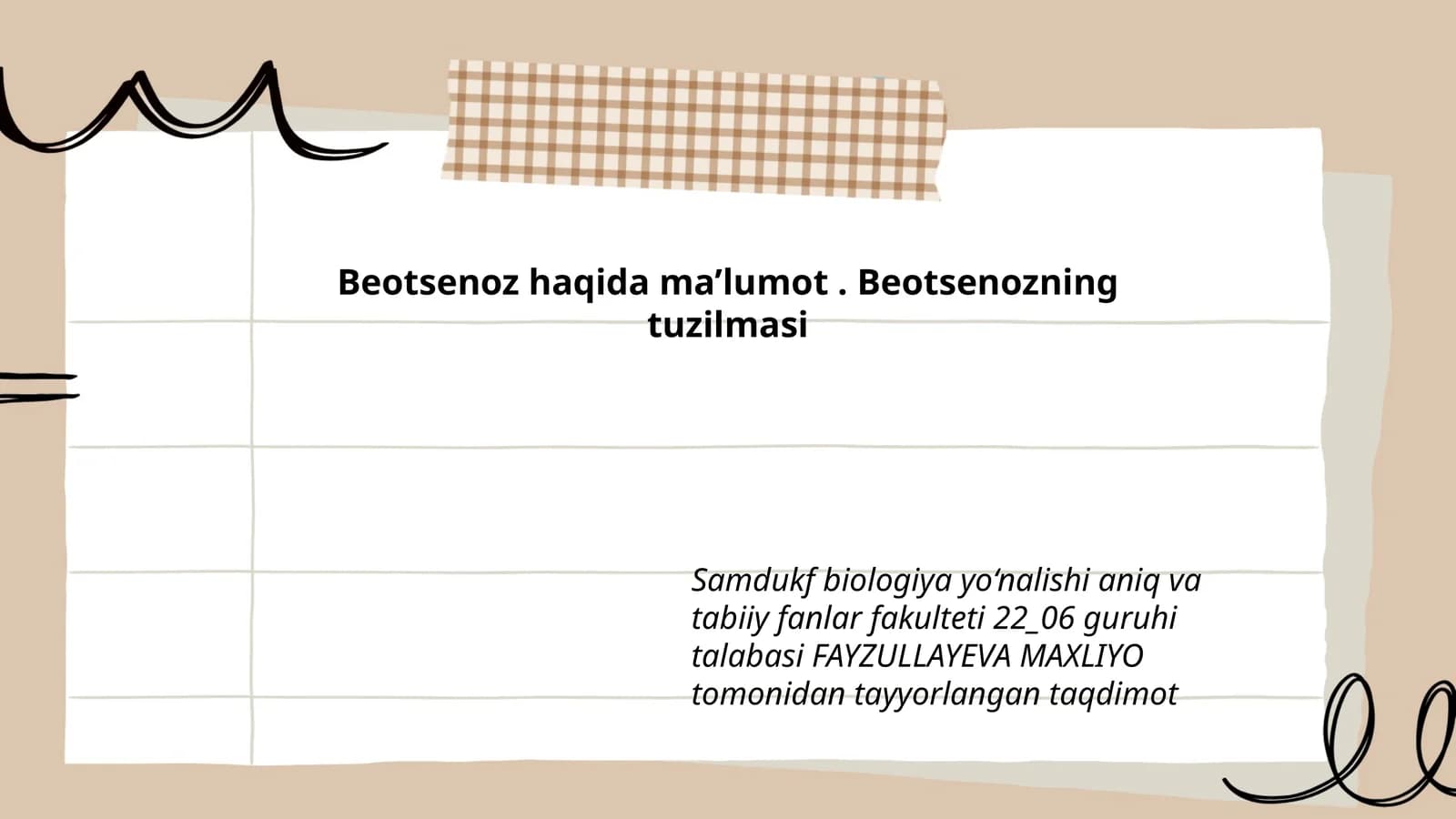 Beotsenozning tuzilmasi