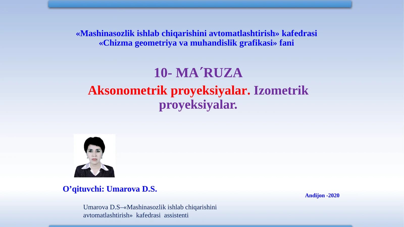 Aksonometrik proyeksiyalar. Izometrik proyeksiyalar