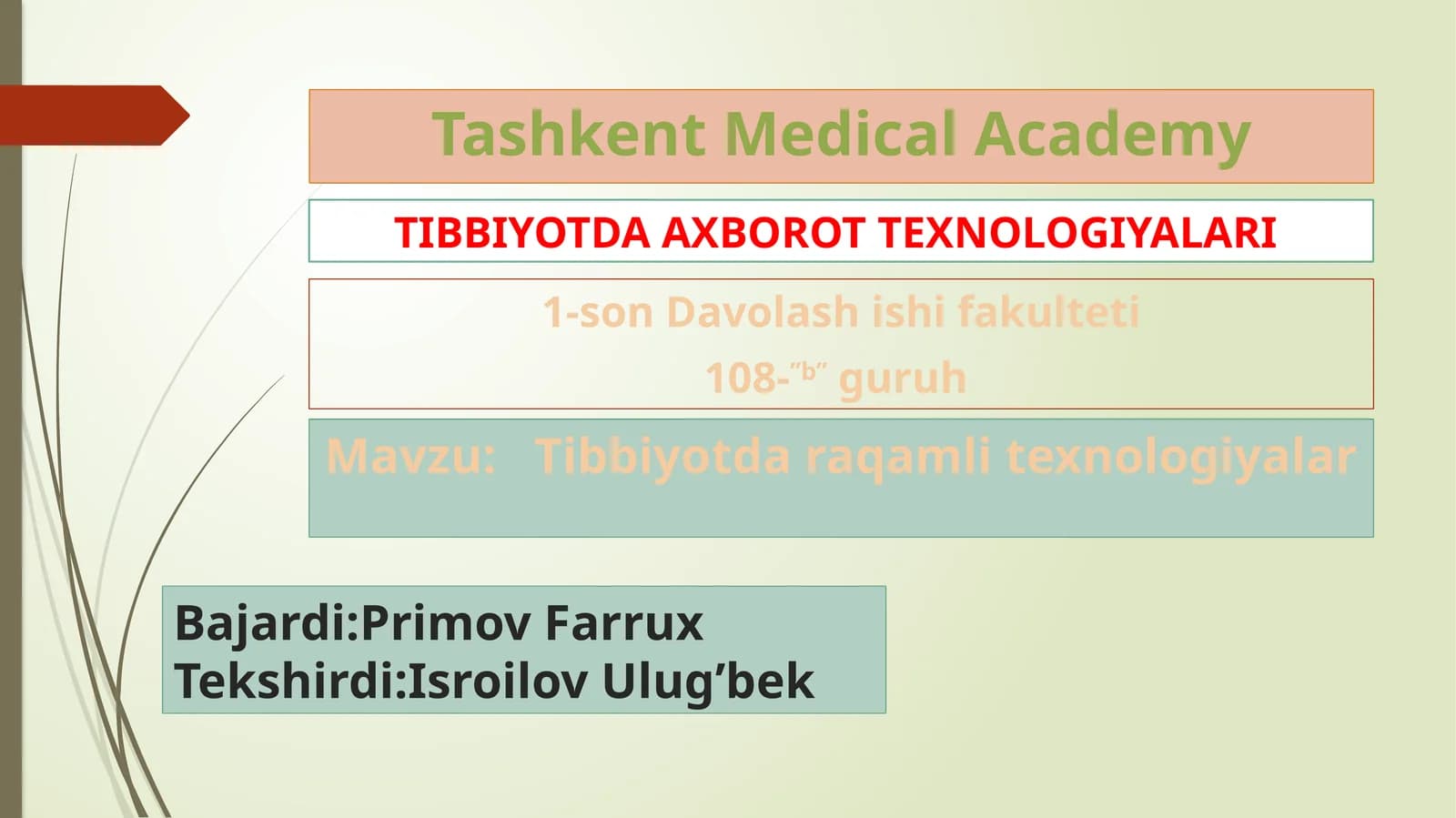 Tibbiyotda raqamli texnologiyalar