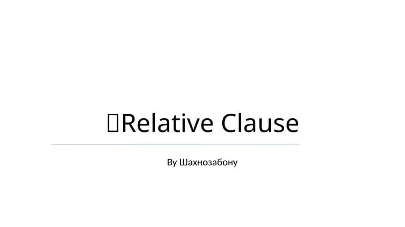 Relative Clause