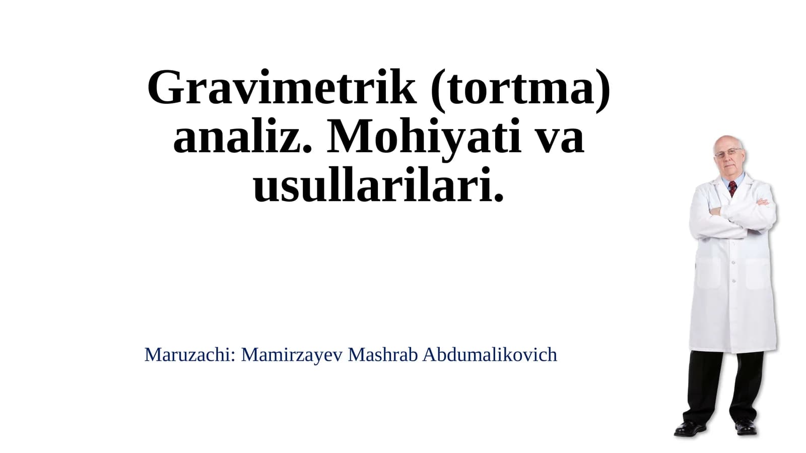 Gravimetrik(tortma)analiz.Mohiyativausullarilari