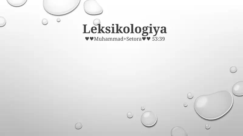 Leksikologiya