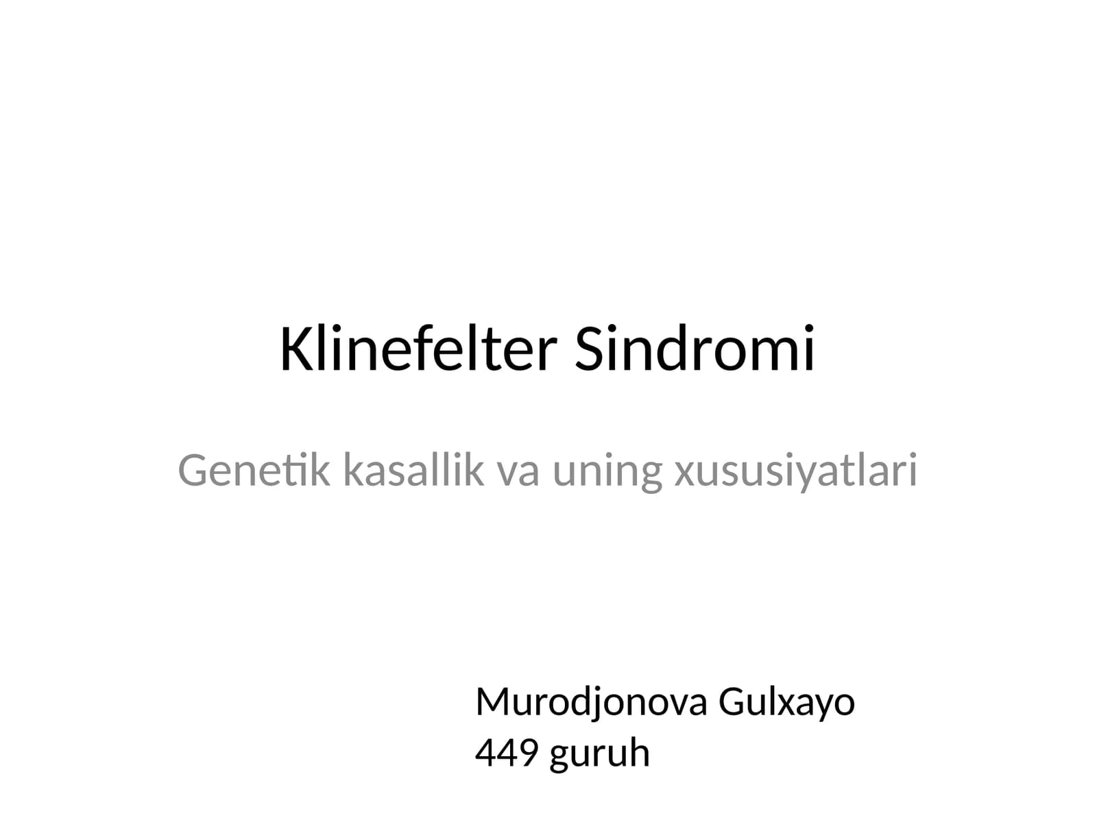 Klinefelter Sindromi