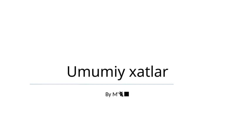 Umumiy xatlar