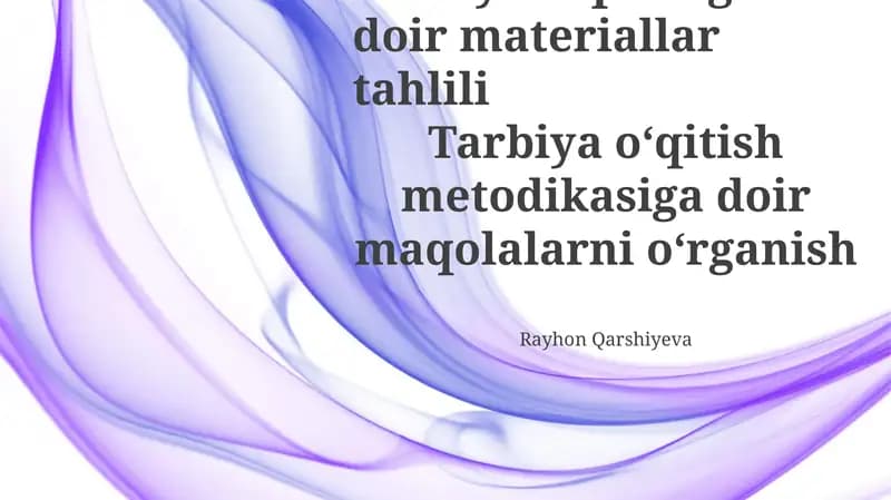 Tarbiya Ta'limi Ta'rifi