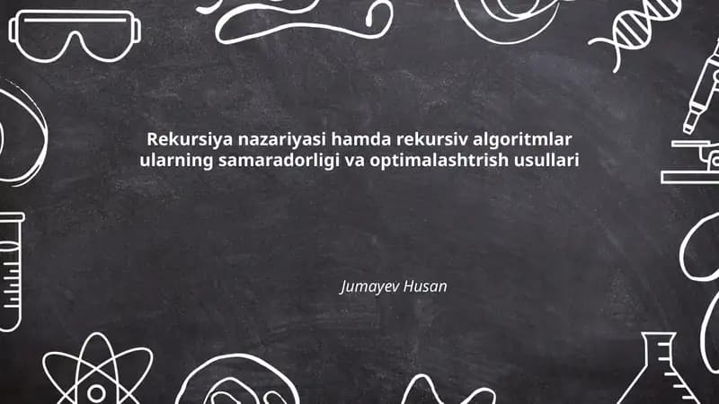 Rekursiya nazariyasi hamda rekursiv algoritmlar