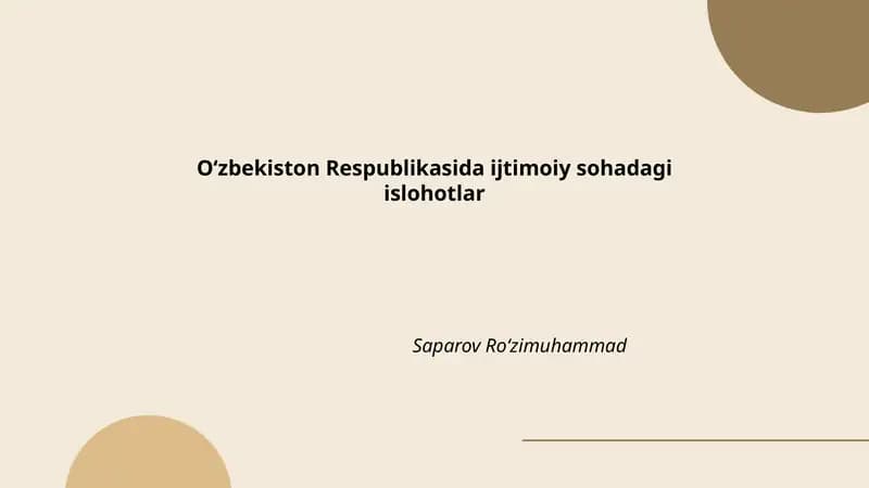 Ta'lim sohasidagi islohotlar