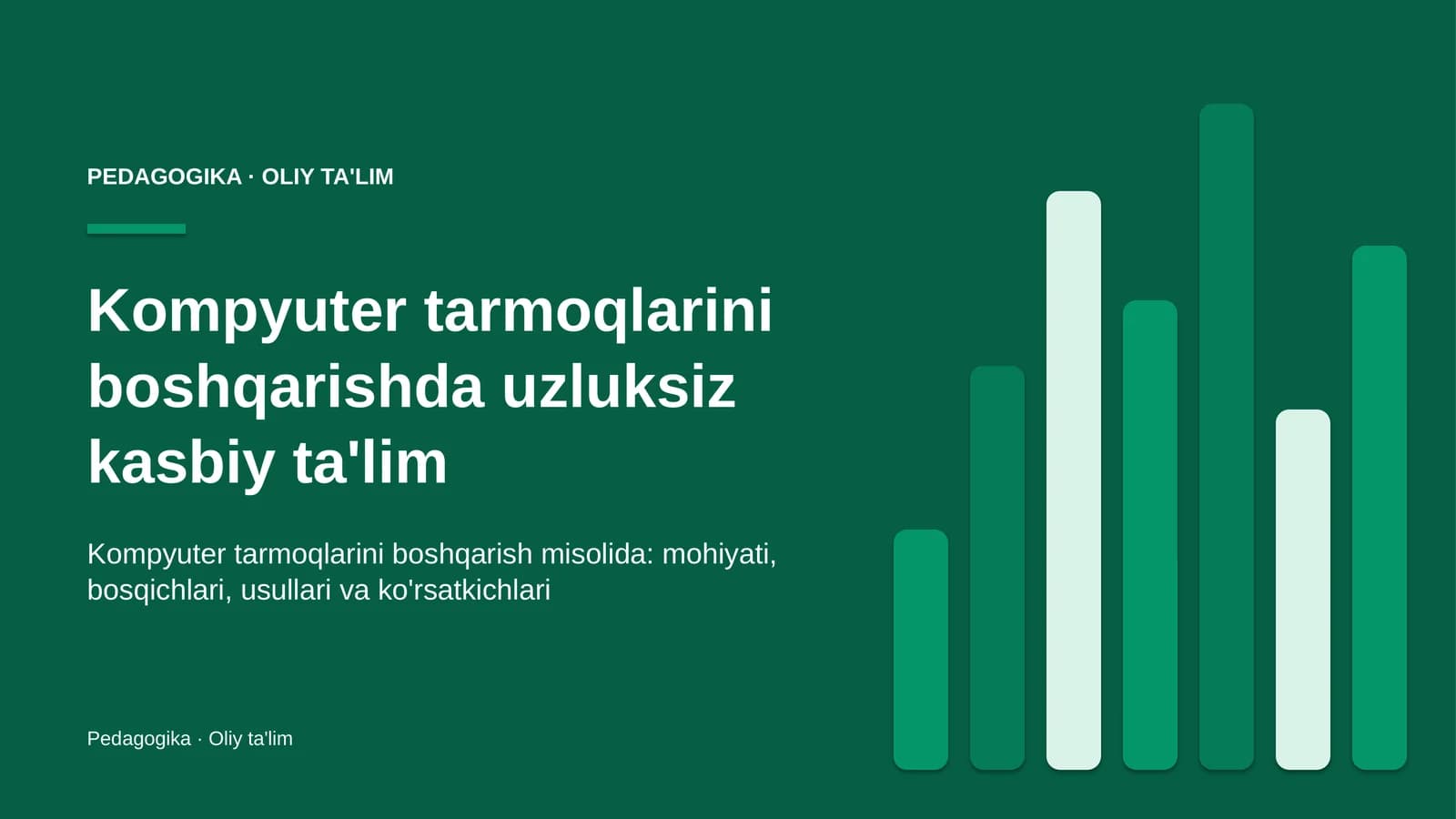 Kompyuter tarmoqlarini boshqarishda uzluksiz kasbiy ta'lim