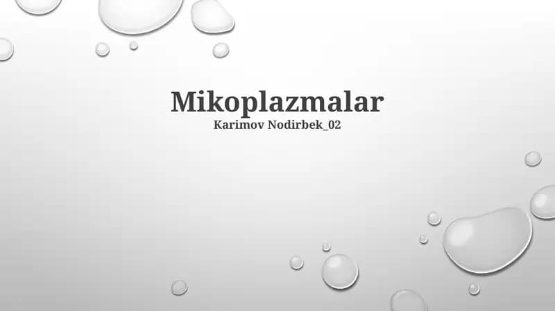 Mikoplazmalar