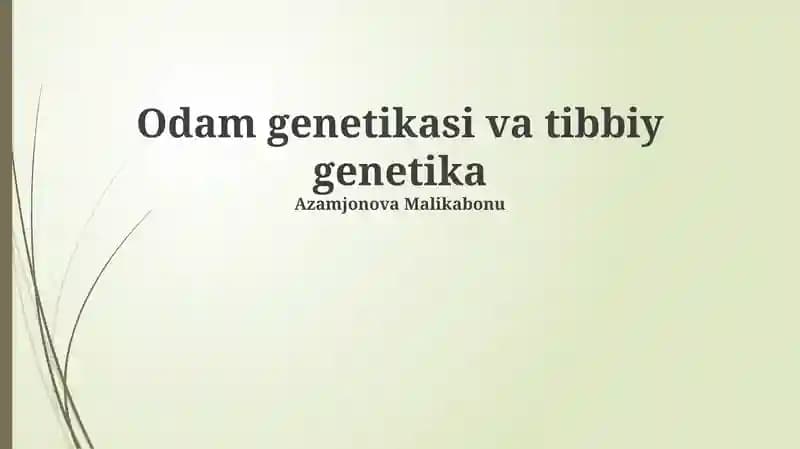 Inson genetikasi asoslari