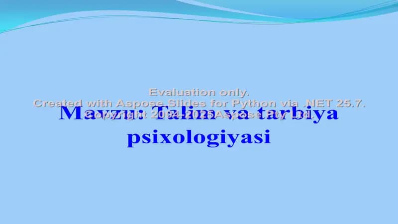 Talim va tarbiya psixologiyasi