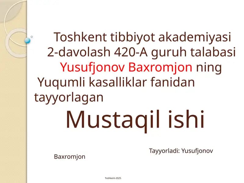 Toshkent Tibbiyot Akademiyasi