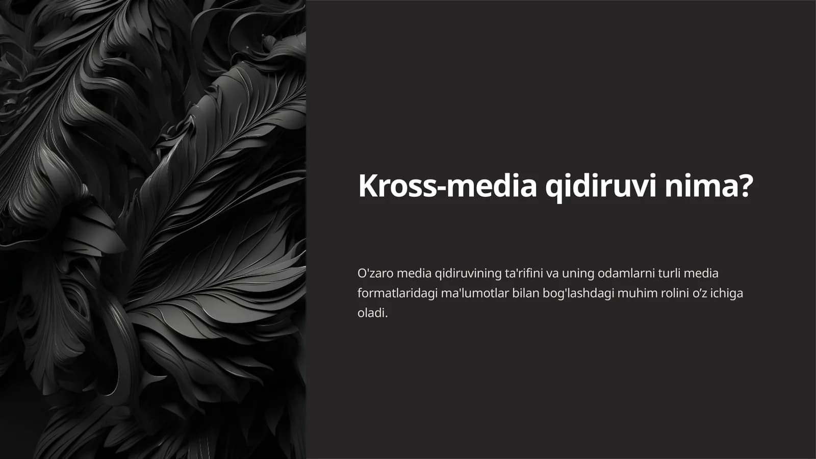 Kross-media qidiruvi. O'zaro media qidiruv: chegaralarni o'rganish