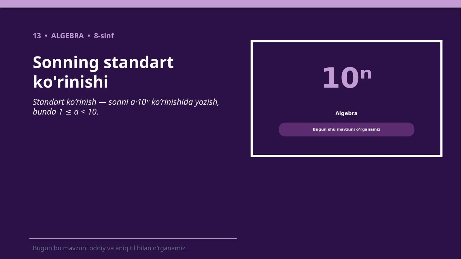 Sonning standart ko'rinishi