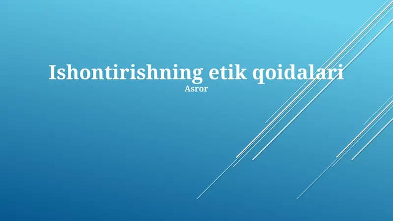 Ishontirishning etik qoidalari
