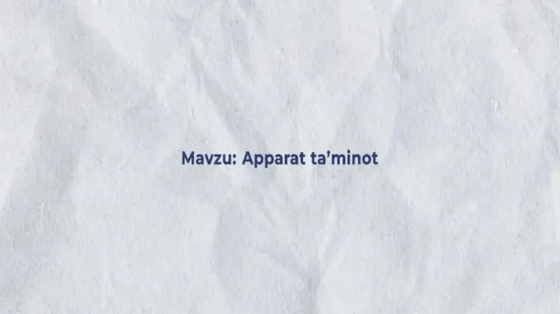 Apparat taminot. Ichki va tashqi qurulmalar.
