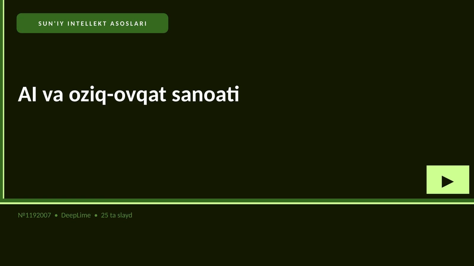 SUN'IY INTELLEKT ASOSLARI
